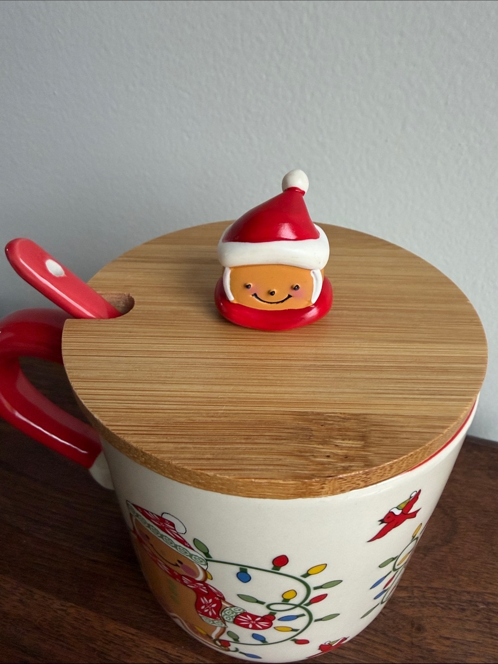 Temp-tations by Tara Christmas Gingerbread Elf 18 Oz Mug Lid Spoon Set - Picture 6 of 7